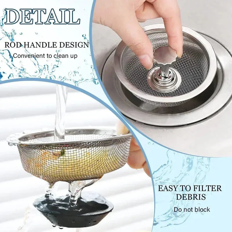 Kitchen Sink Filter Stainless Steel Sink Sewer Mesh Strainers Kitchen Tools Bathroom Floor Drains Hair Catcher Waste Plug Filter