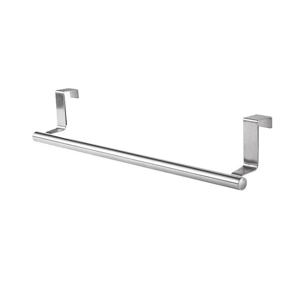 Kitchen Cabinet Door Towel Bar Stainless Steel Door Back Towel Hanging Holder Bathroom Punch-free Towels Hooks Home Organizer