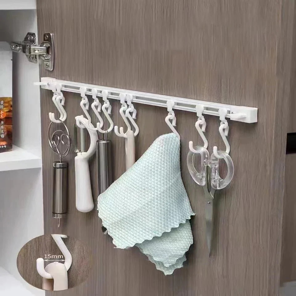 Wall Mounted Hooks for Kitchen – Sliding Track Hook