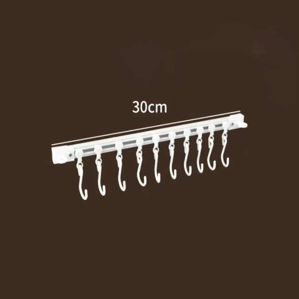 Wall Mounted Hooks for Kitchen – Sliding Track Hook