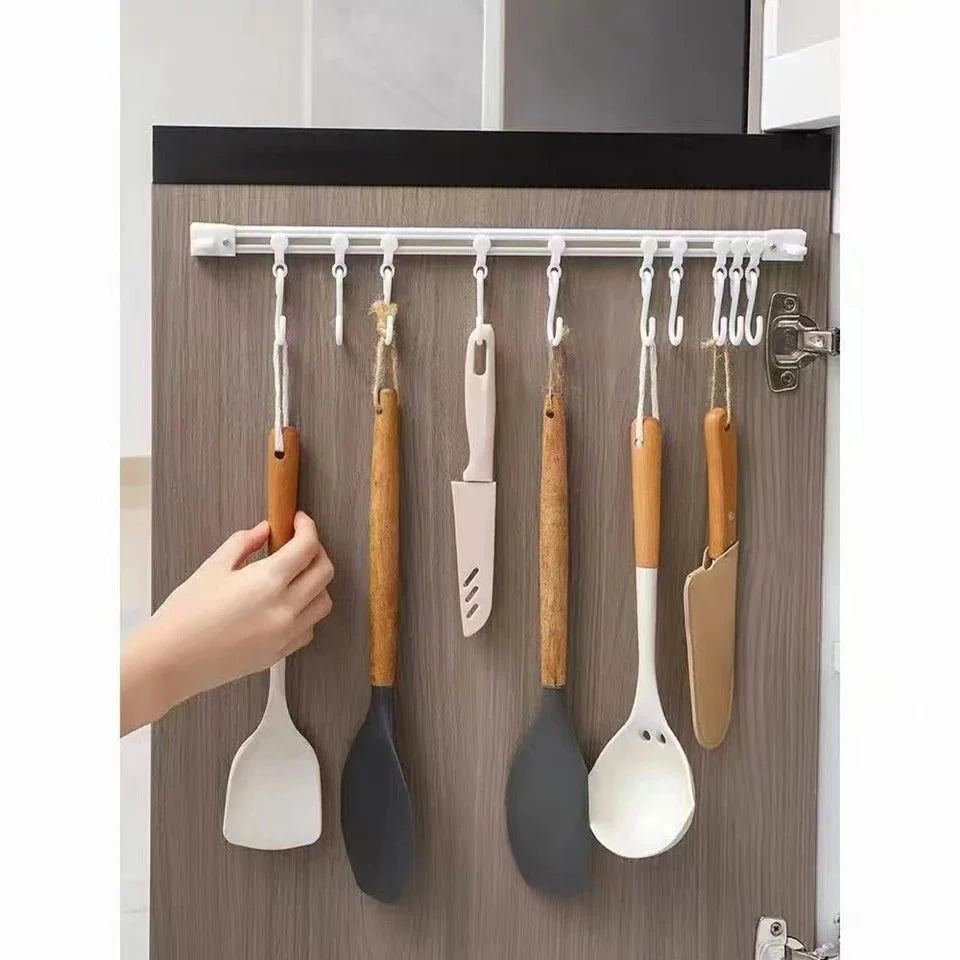 Wall Mounted Hooks for Kitchen – Sliding Track Hook