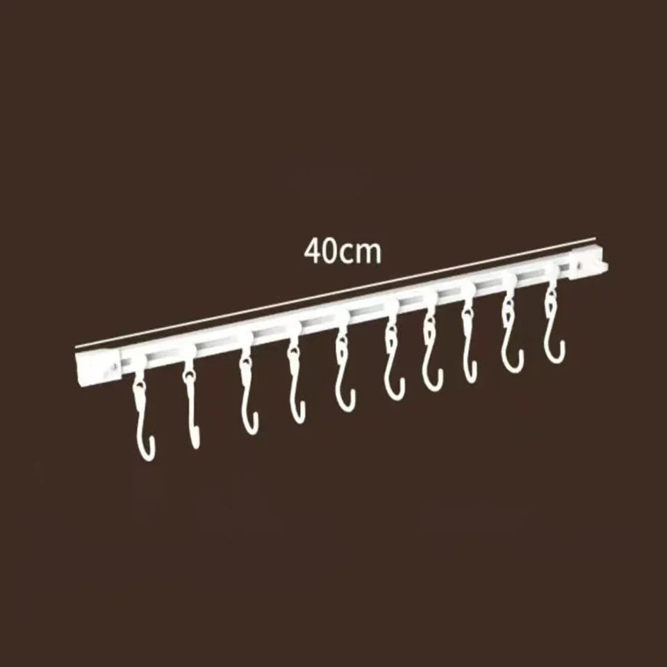 Wall Mounted Hooks for Kitchen – Sliding Track Hook