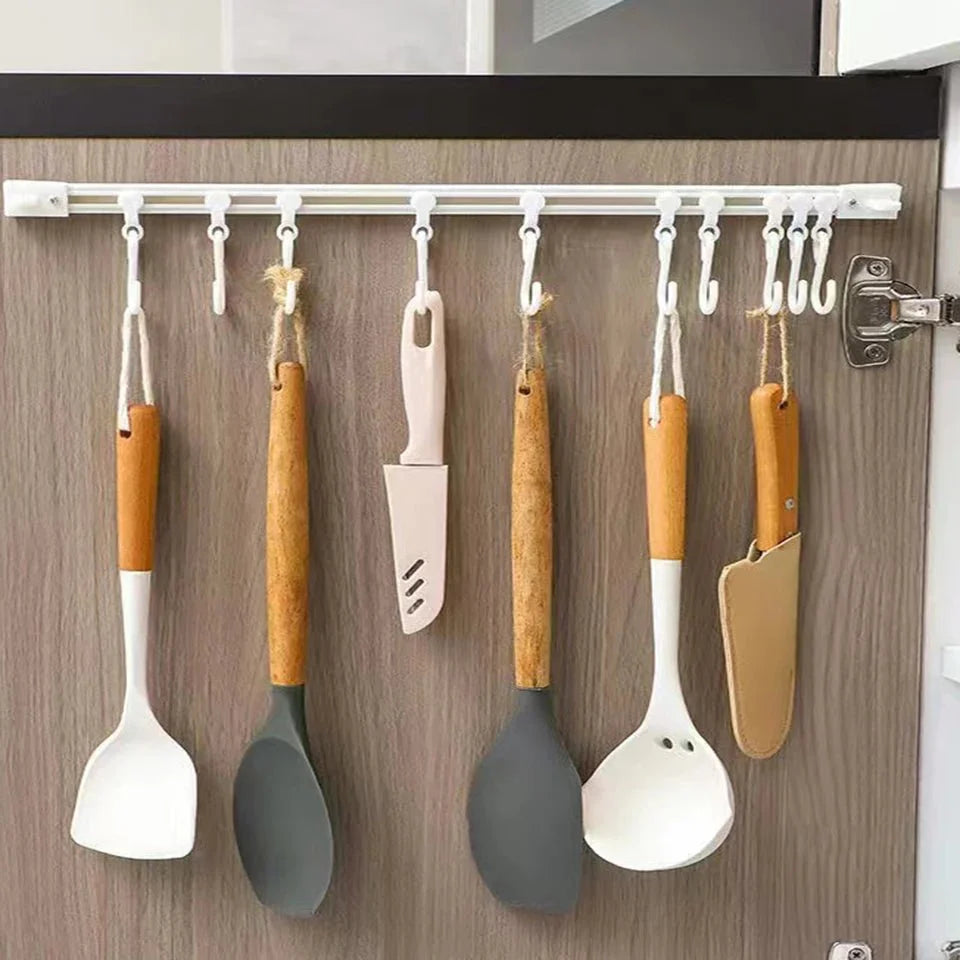 Wall Mounted Hooks for Kitchen – Sliding Track Hook