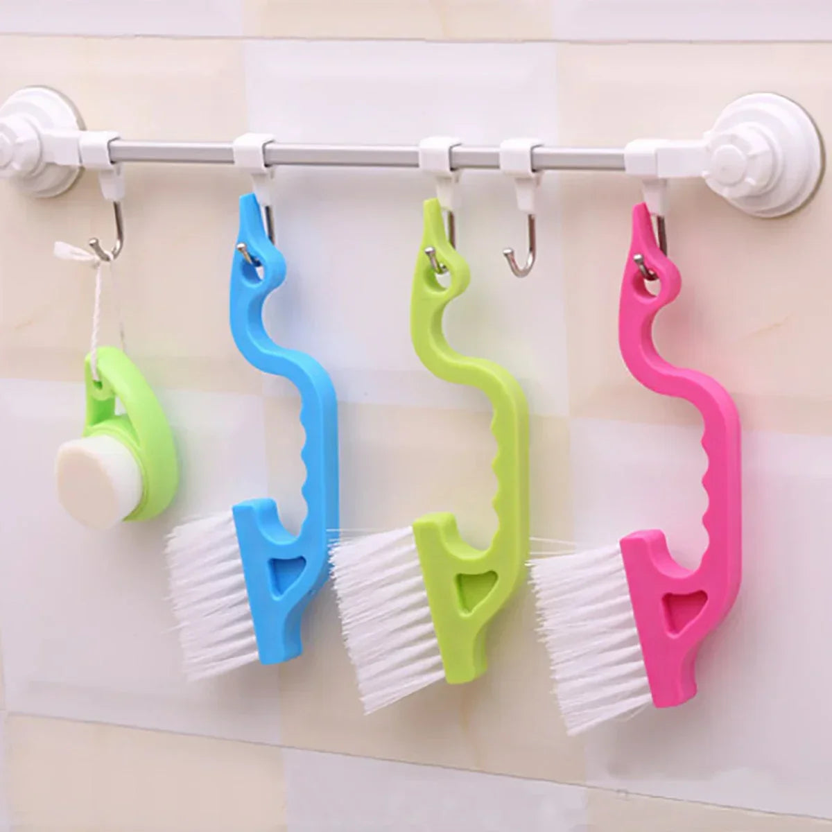 2-in-1 Windows Gap Cleaning Brush & Flat Shovel, Household Cleaning Tool for Kitchen, Bathroom, Toilet