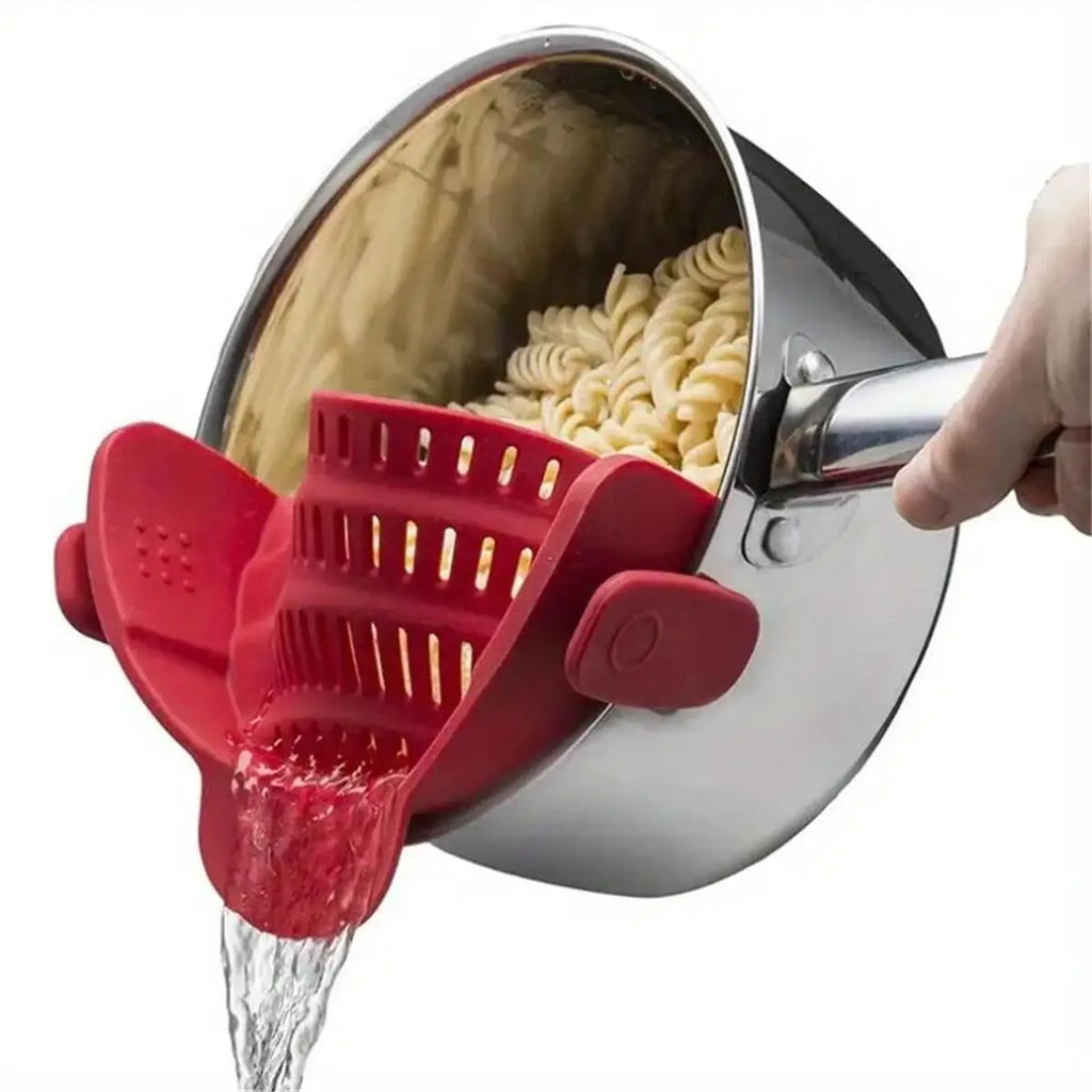 Snap-On Pasta Strainer – Clip for Pots, Pans & Bowls