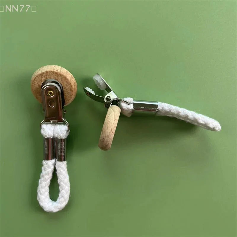 2pcs Braided Clothes Hanger Clips for Kitchen & Bath