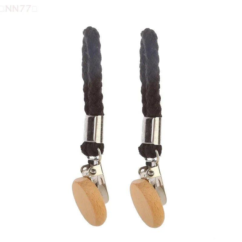 2pcs Braided Clothes Hanger Clips for Kitchen & Bath