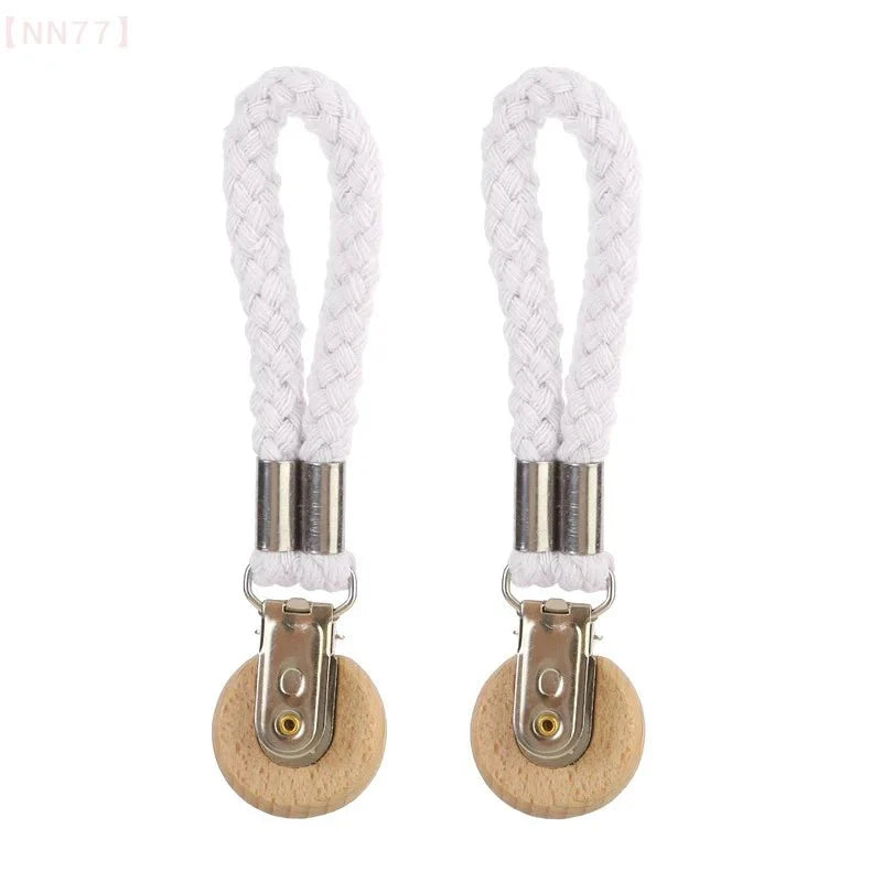 2pcs Braided Clothes Hanger Clips for Kitchen & Bath