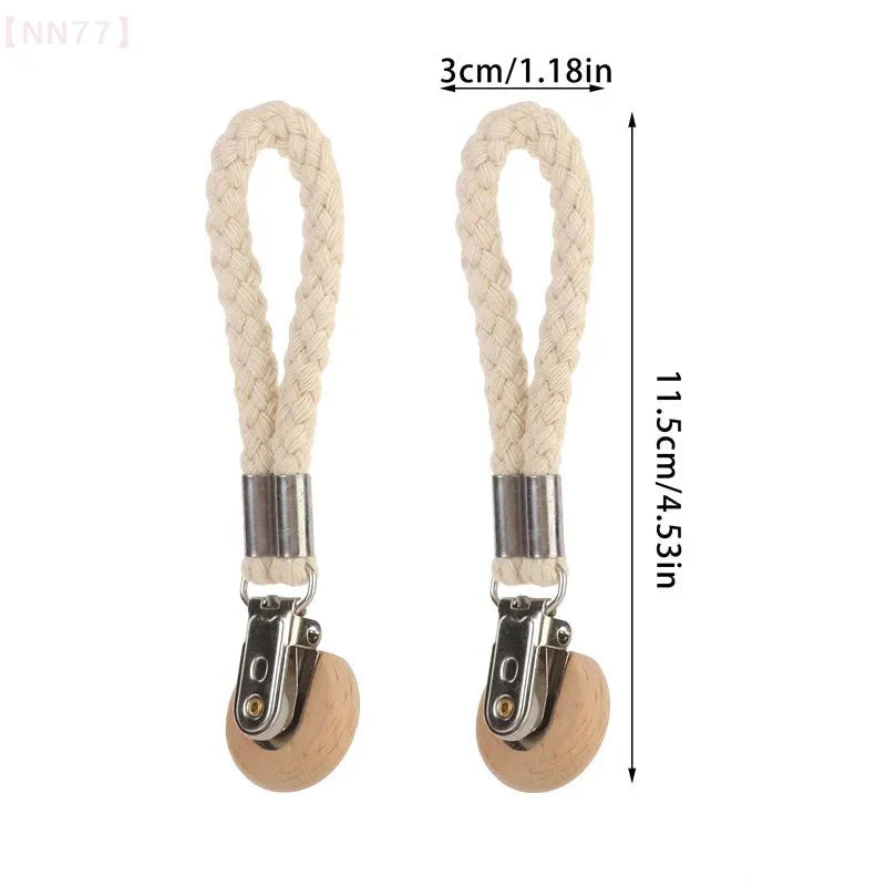 2pcs Braided Clothes Hanger Clips for Kitchen & Bath