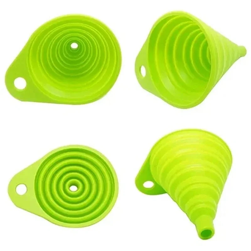 1pc Red Silicone Funnel Mini Multifunctional Convenient Kitchen Folding And Sub Packaging Tools Kitchen Supplies
