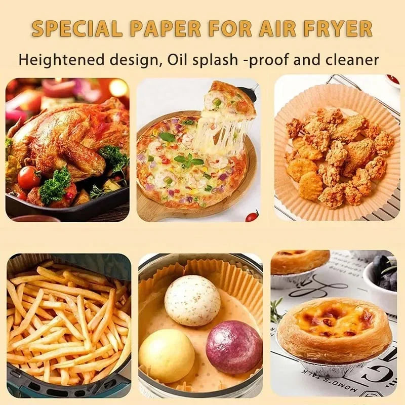 50/100pcs Square Airfryer Papers Non-Stick  Disposable Paper Large Air Fryer Disposable Food Householdr Kitchen Oil Absorbing