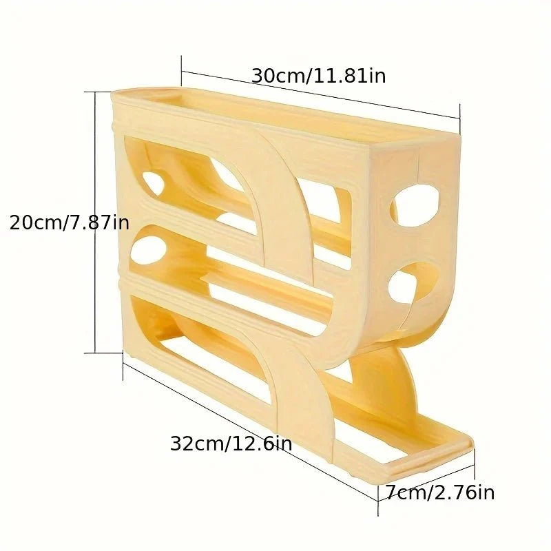 Space-Saving Egg Storage Container – 4 Tier Rolling Organizer