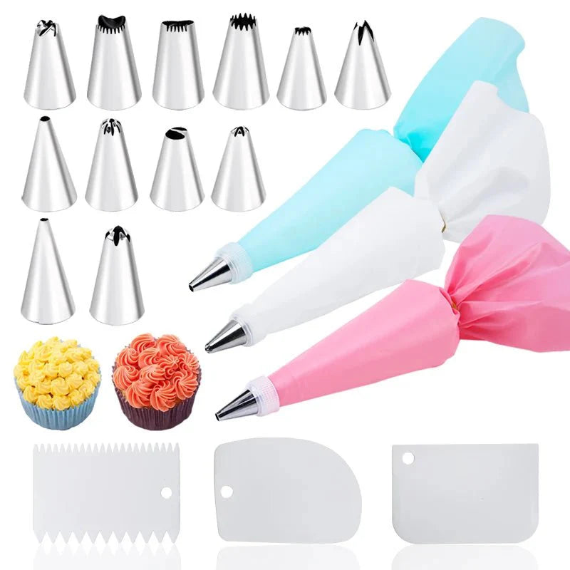 Stainless Steel Cake Frosting Tools – 6-24 Pcs Decorating Set