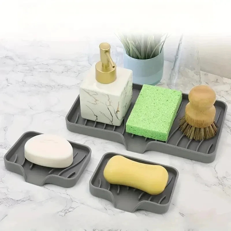 Sink Tray with Drainage Soap Box Japanese Style Bathroom Bathroom Kitchen Drain Pad Storage Tray Creative Soap Box