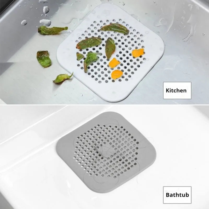Sewer with Suction Cup, Floor Drain Mat, Kitchen, Bathroom, Anti Clogging Hair Filter