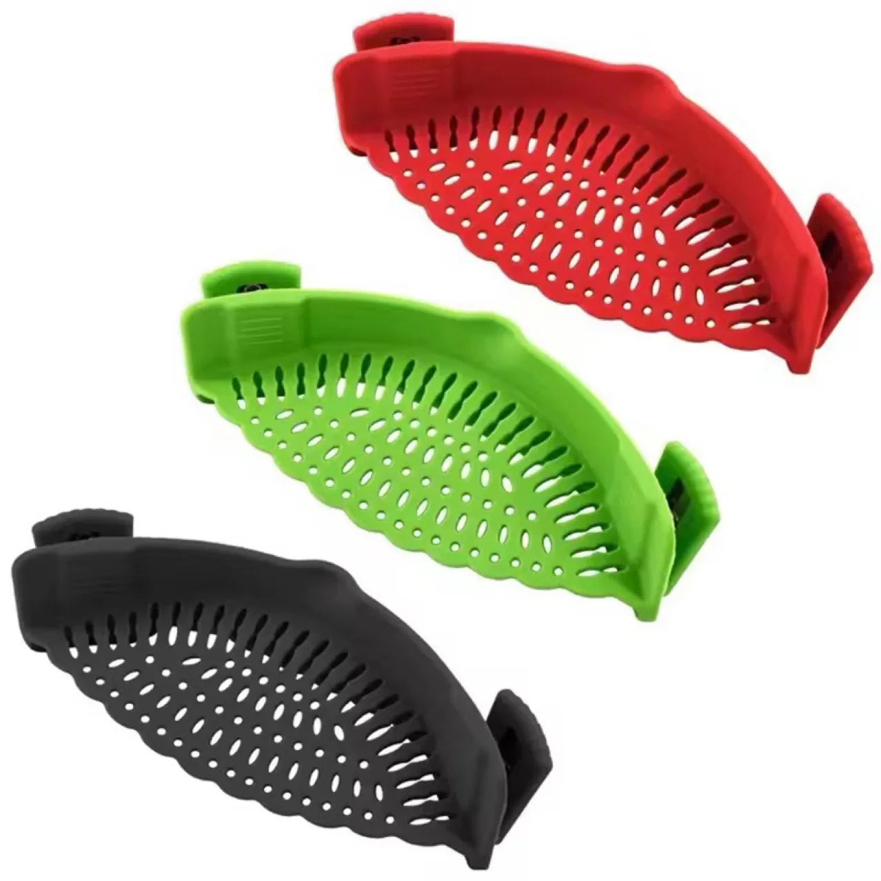 Snap-On Pasta Strainer – Clip for Pots, Pans & Bowls