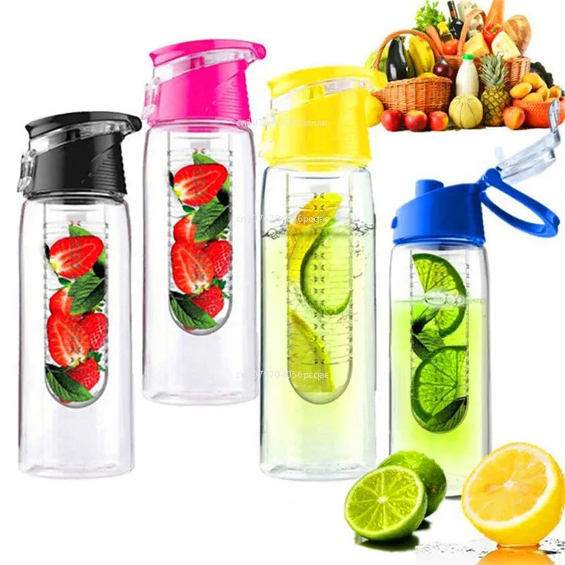 Fruit Infuser Water Bottle – 700ml/800ml, Flip Lid, Portable
