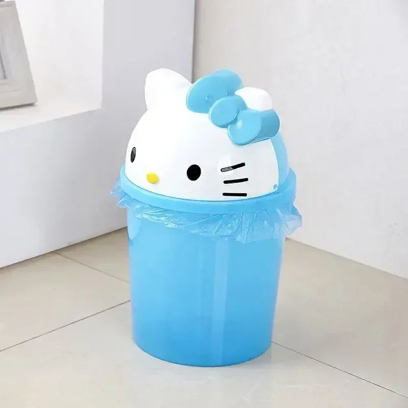 New Sanrio Hello Kitty Dustbin Trash Can Rubbish Bin Garbage Binsanrio Kawaii Trash Paper Basket Can Living Room Bedroom