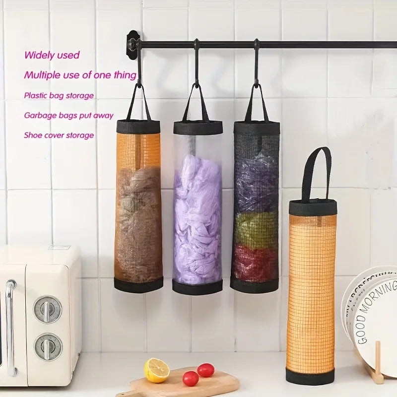 Garbage Bag Storage Kitchen Garbage Organizer Plastic Bag Holder Organizing Hanging Garbage Collection Storage Bag