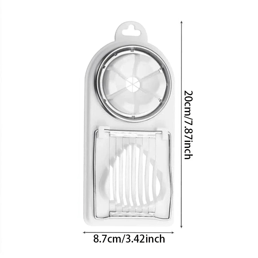 2-in-1 Multi-Function Egg Slicer Preserved Egg Fruit Cutter Modern Kitchen Gadget Tool Durable Metal Plastic Easy Slice