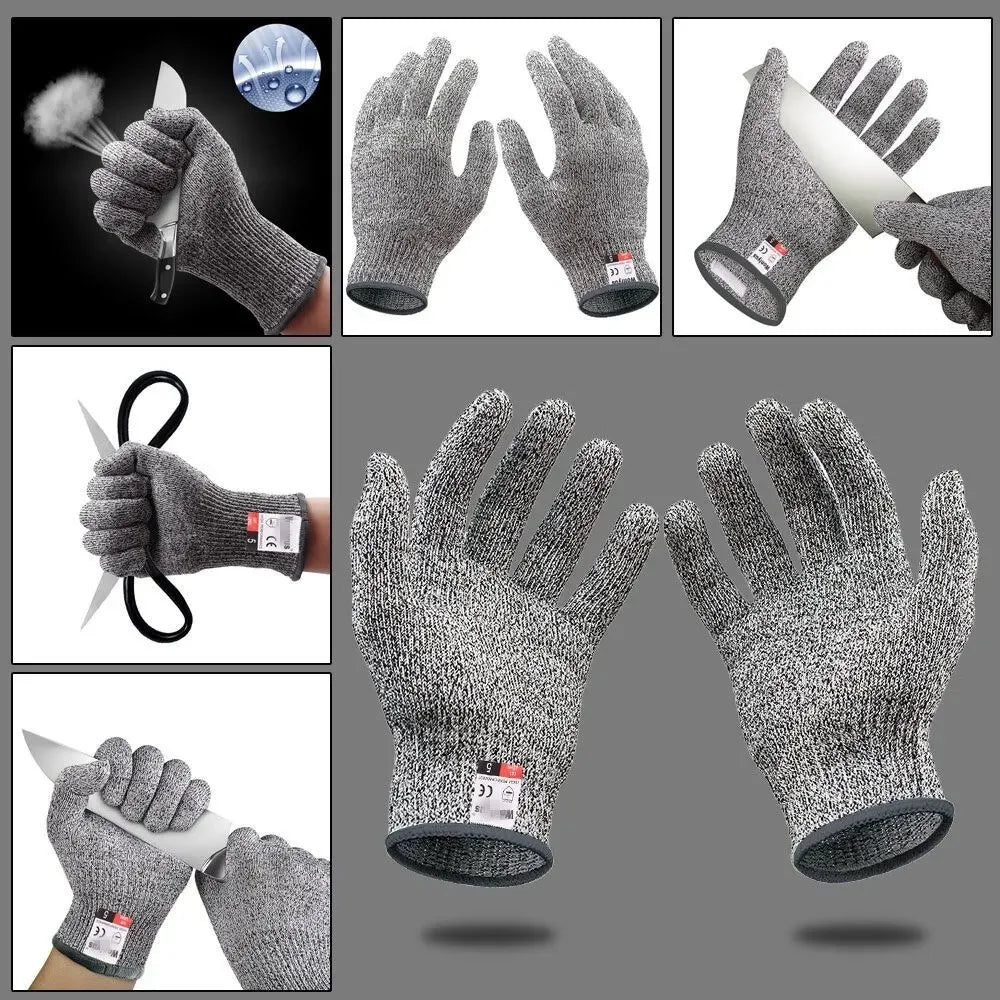 Grade 5 Cut-Resistant Kitchen Gloves – HPPE Protective Gloves for Glass Cutting, Scratch Resistance & Safety (Ideal for Gardener