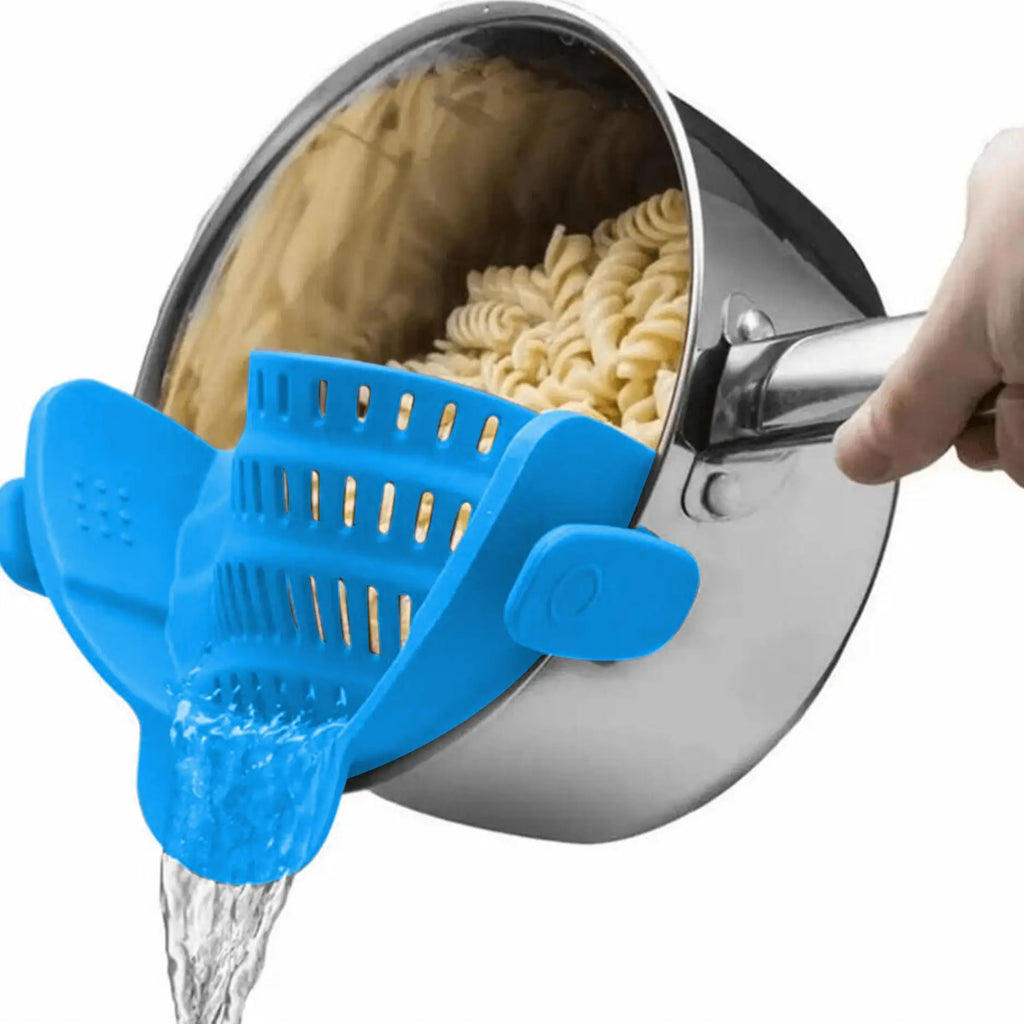 Snap-On Pasta Strainer – Clip for Pots, Pans & Bowls