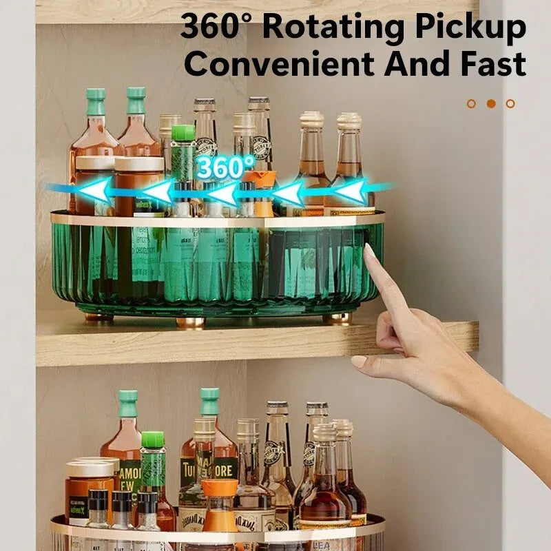 Rotating Spice Rack Organizer for Cabinet & Pantry – Turntable Design