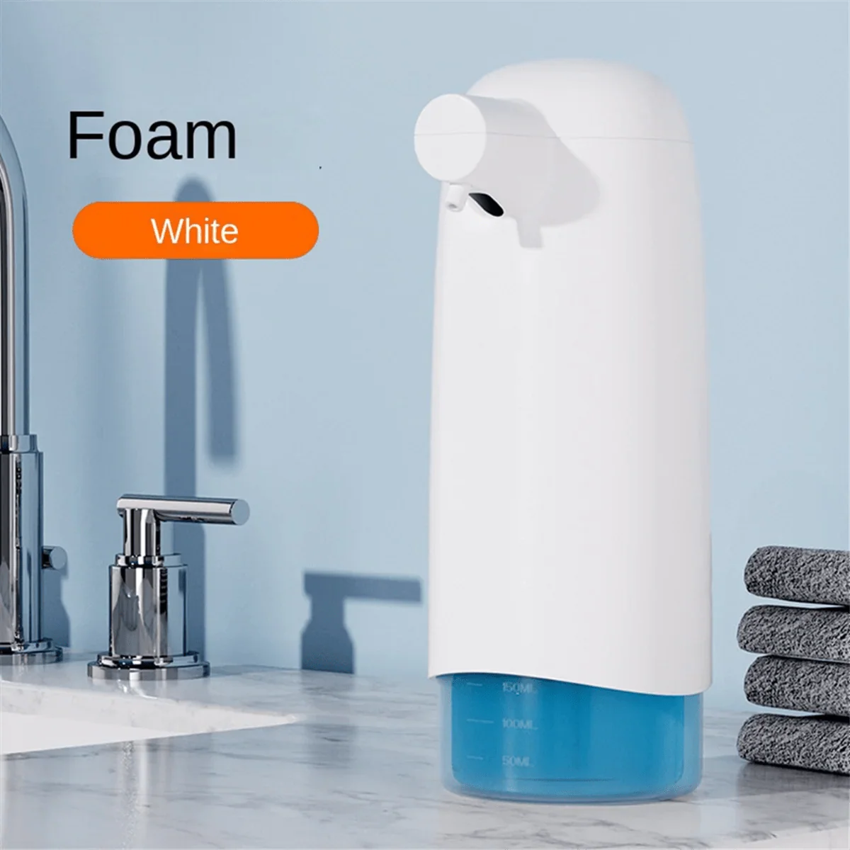 A44U 550ML Automatic Liquid Soap Dispenser 3 Gears Rechargeable Sensor Foaming Soap Dispenser for Kitchen Hotel Mall Black
