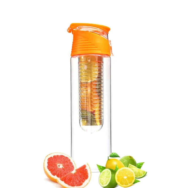 Fruit Infuser Water Bottle – 700ml/800ml, Flip Lid, Portable