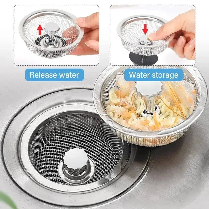 Kitchen Sink Filter Stainless Steel Sink Sewer Mesh Strainers Kitchen Tools Bathroom Floor Drains Hair Catcher Waste Plug Filter