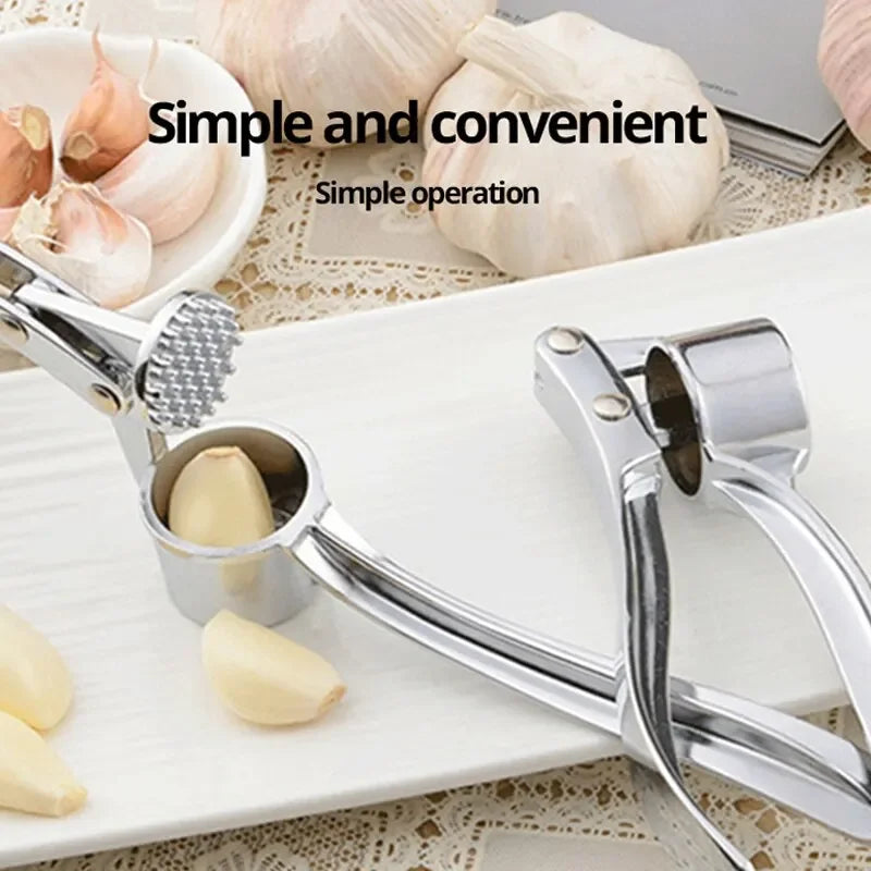Silvery Stainless Steel Garlic Masher Kitchen Vegetable Cooking Extruder Manual Ginger Grinder And Tool Kitchen Accessories