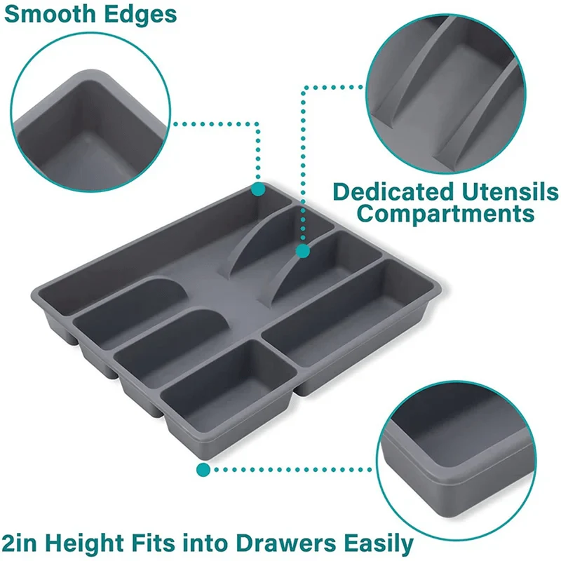Kitchen Plastic Drawer Organizers for Silverware