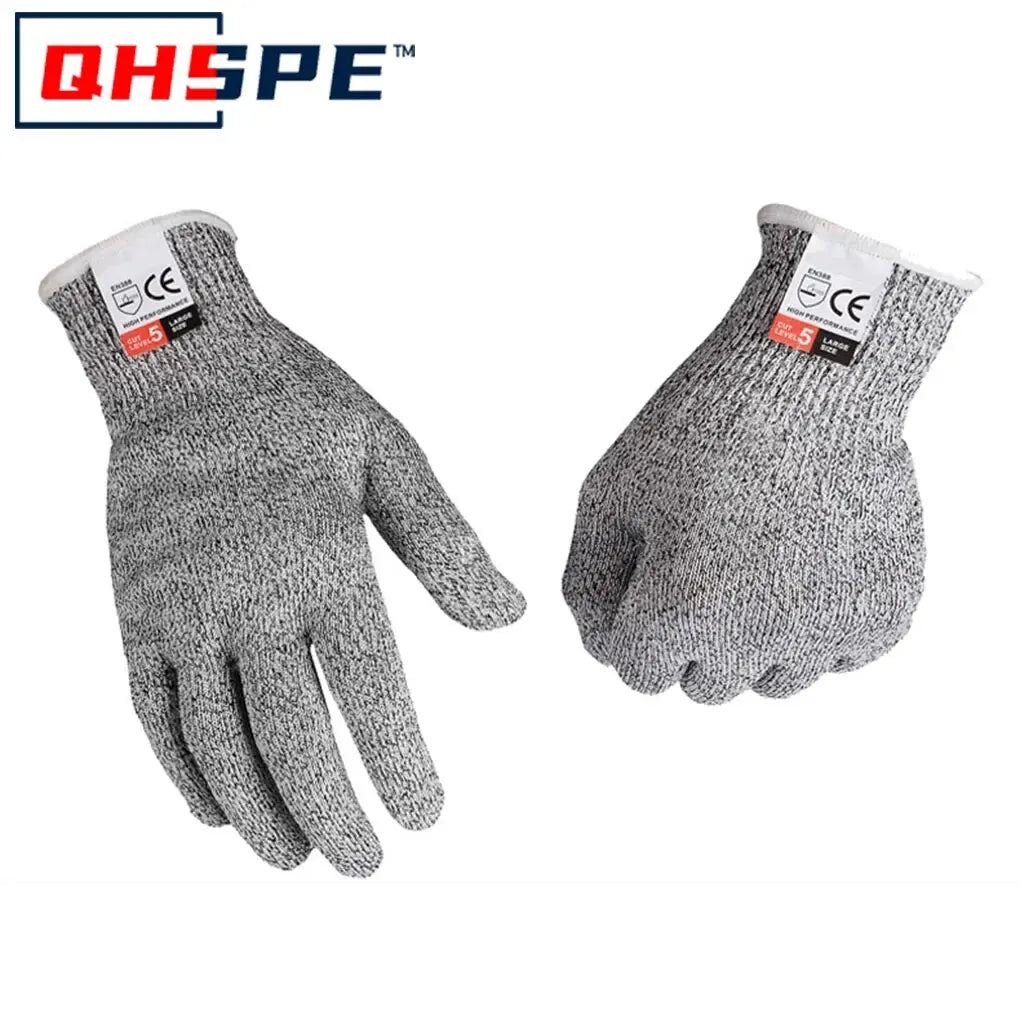 Grade 5 Cut-Resistant Kitchen Gloves – HPPE Protective Gloves for Glass Cutting, Scratch Resistance & Safety (Ideal for Gardener