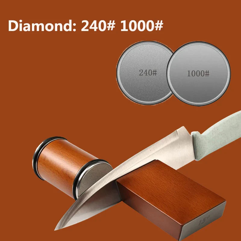 15 and 20 Degrees Rolling Knife Sharpener Magnetic Knife Holder Diamond Sharpening Stone Kit with Angle Roller Kitchen Accessory