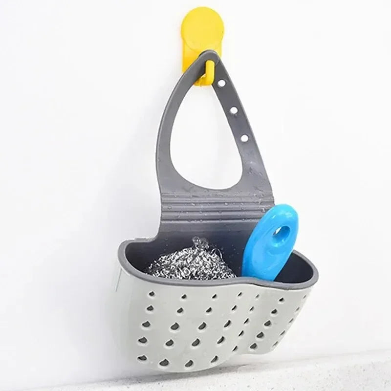 1/2PCS Home Storage Drain Basket Kitchen Sink Holder Adjustable Soap Sponge Shlf Hanging Drain Basket Bag Kitchen Accessories