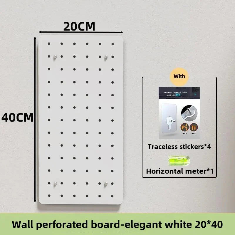 Hole Board DIY Metal Plate Living Room Kitchen Desk Office Desk Partition Hook No Drilling Home Storage Shelf Organization