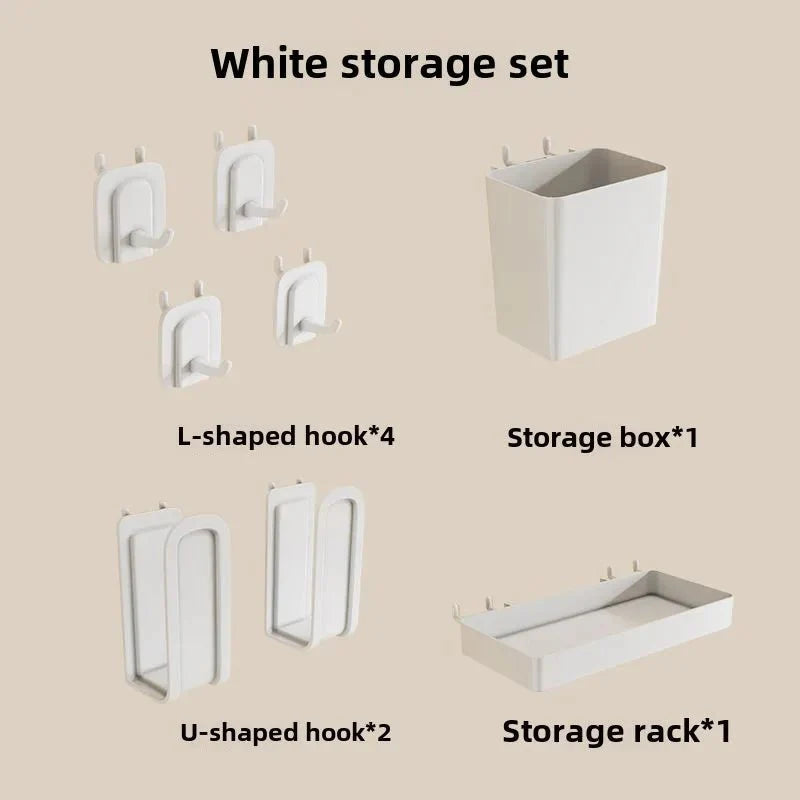 Hole Board DIY Metal Plate Living Room Kitchen Desk Office Desk Partition Hook No Drilling Home Storage Shelf Organization