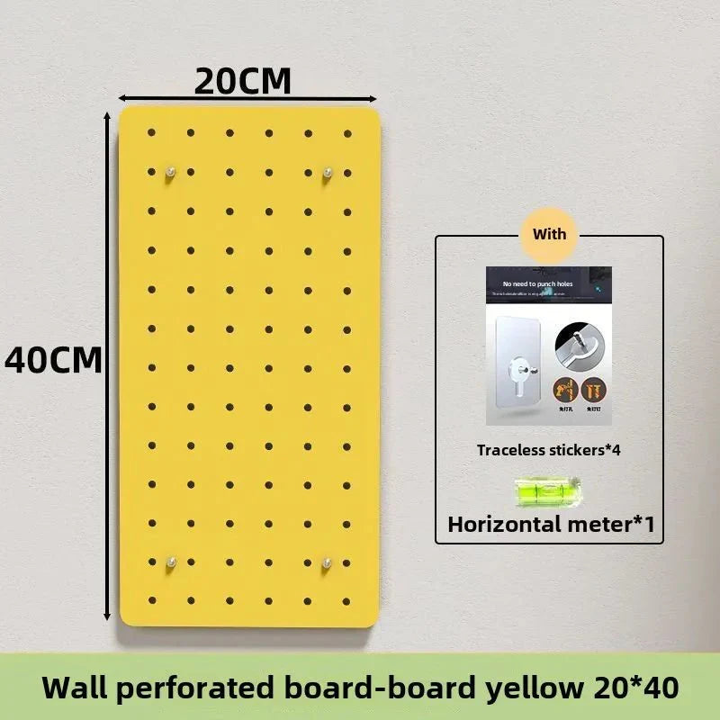 Hole Board DIY Metal Plate Living Room Kitchen Desk Office Desk Partition Hook No Drilling Home Storage Shelf Organization