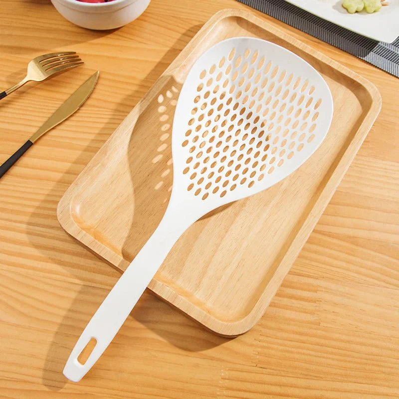 Home Kitchen Leaky Spoon Large Multi-Purpose Fishing Noodle Long Handle Non-Slip Round Strainer Drainer Eco-Friendly