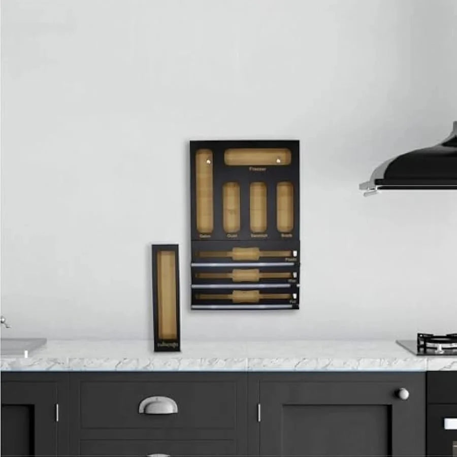 Kitchen Drawer Bag Organizer Bamboo Storage Organizer Holder for Gallon Quart Sandwich and Snack Bags Foil and Plastic Wrap Sto