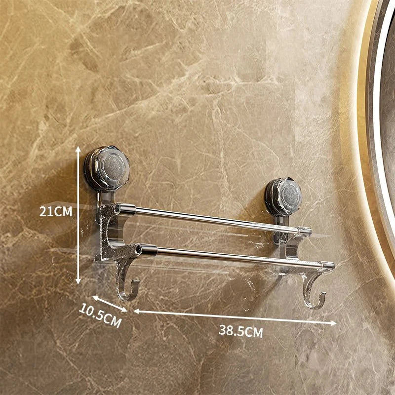 Multifunctional Double-row Storage Hook Wardrobe Cabinet Metal Shelves Hanging Hooks Punch-free Hanging Cup Holder Kitchen Tool