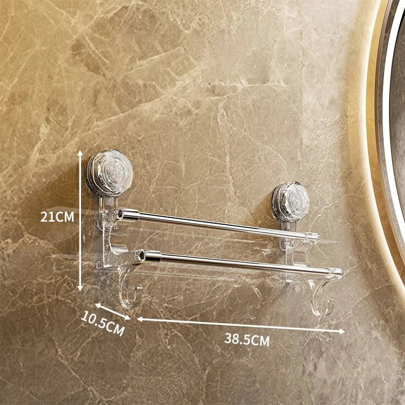 Multifunctional Double-row Storage Hook Wardrobe Cabinet Metal Shelves Hanging Hooks Punch-free Hanging Cup Holder Kitchen Tool