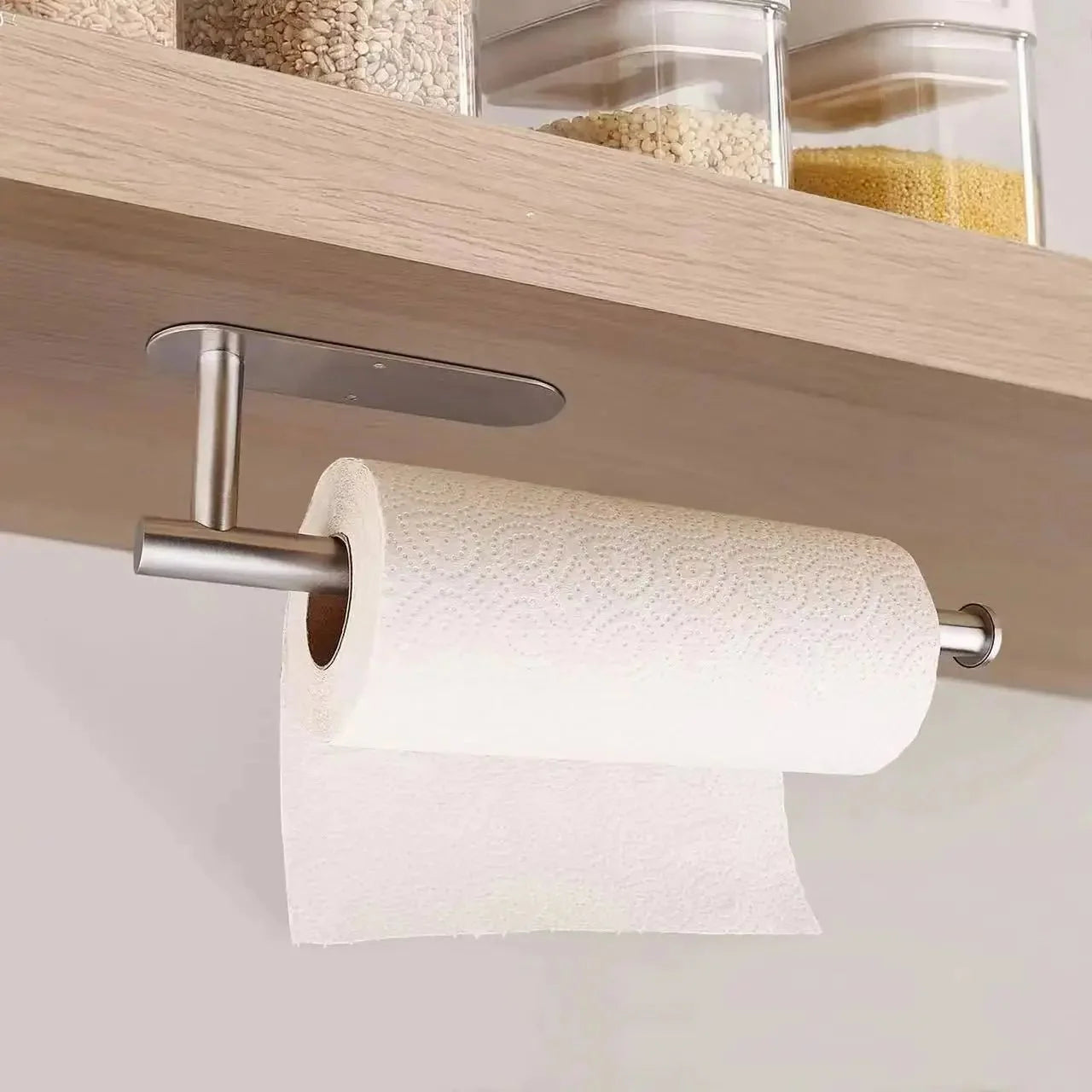 No Punching Toilet Paper Holder Self Adhesive Toilet Roll Paper Holders Bathroom Kitchen Paper Roll Holder Bath Towel Holder