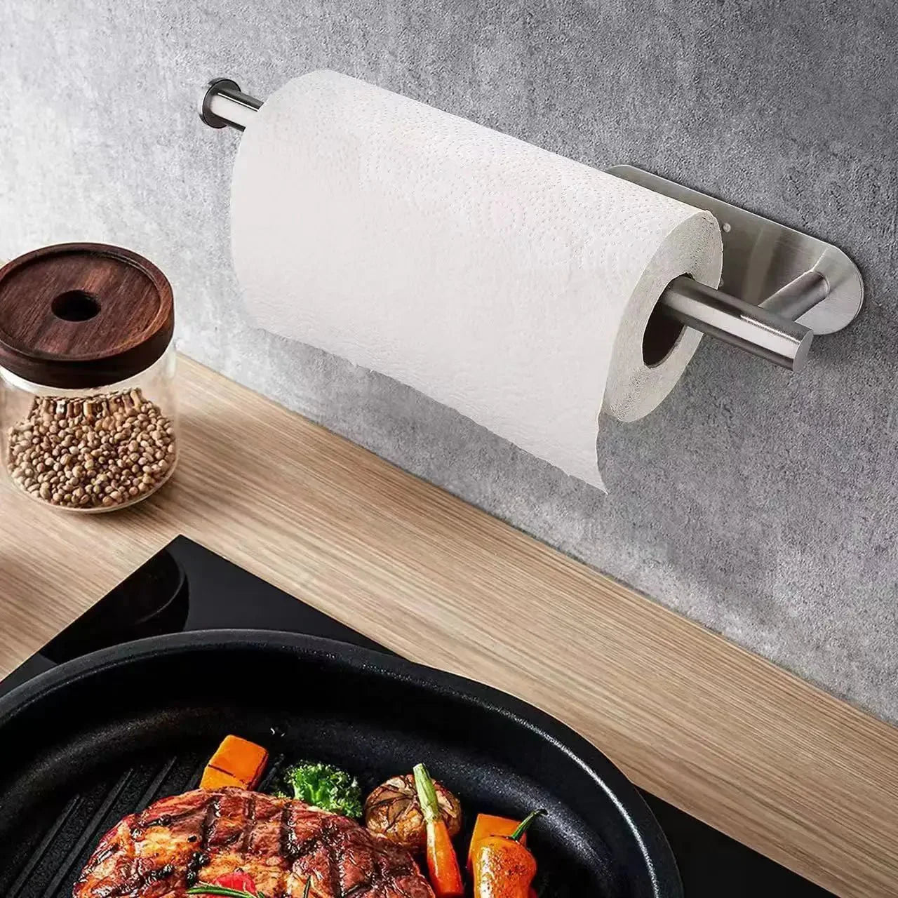 No Punching Toilet Paper Holder Self Adhesive Toilet Roll Paper Holders Bathroom Kitchen Paper Roll Holder Bath Towel Holder