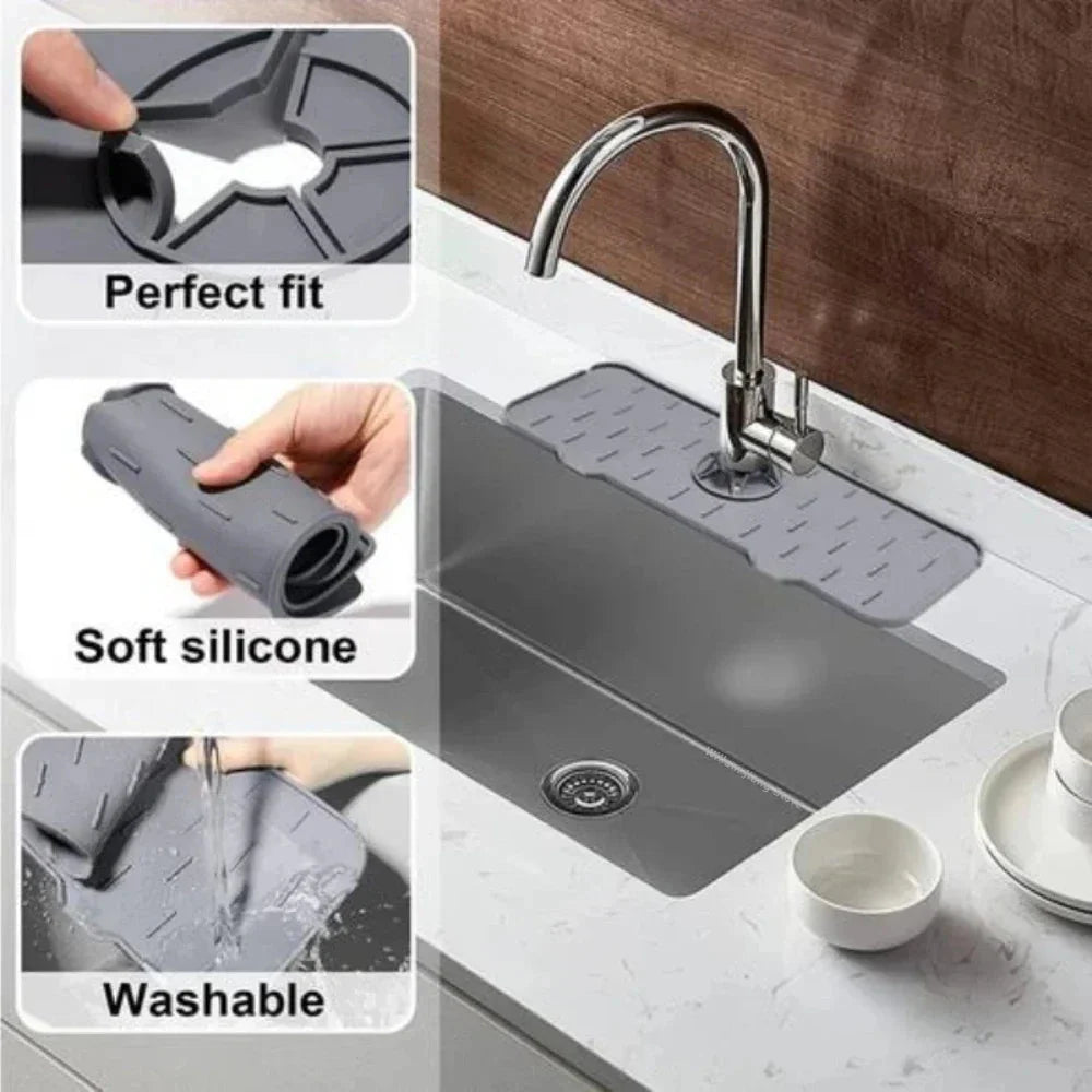 Silicone Mat Gourmet Faucet Kitchen Accessory Home Appliance Sponge Rack Kitchens Accessories Kitchen Sink Splash Guard for You
