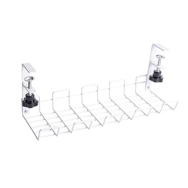 Undertable Storage Rack Metal Cable Tray Computer Desk Wire Organizer without Perforated Kitchen Storage Accessories