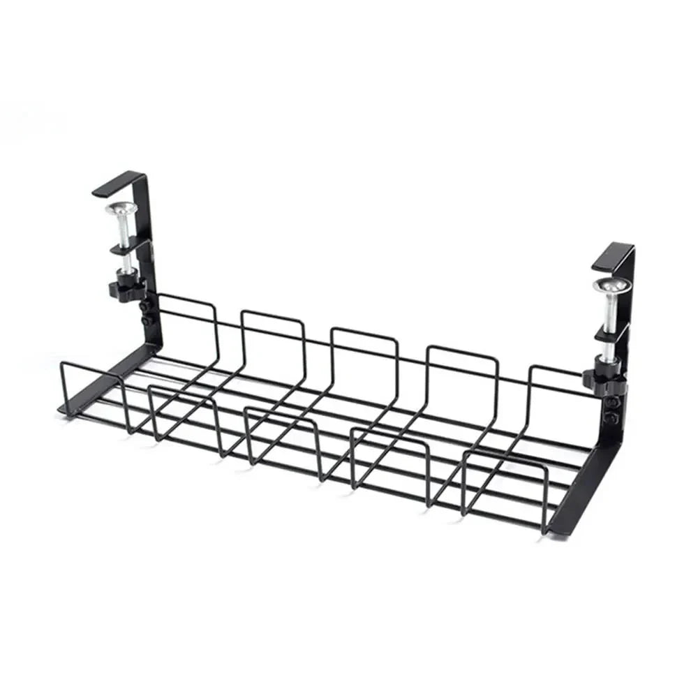 Undertable Storage Rack Metal Cable Tray Computer Desk Wire Organizer without Perforated Kitchen Storage Accessories
