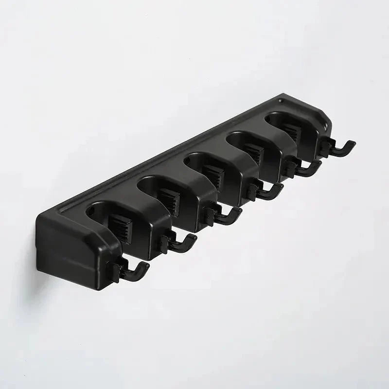 Wall Mounted Broom and Mop Holder – 5 Slot Kitchen Organizer